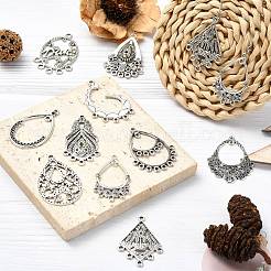 40Pcs 10 Styles Tibetan Style Retro Zinc Alloy Connector Charms&nbsp;FIND-CJ0003-60