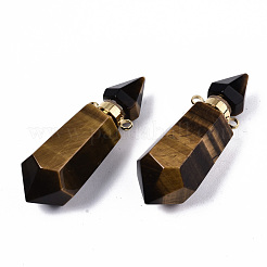 Faceted Natural Tiger Eye Pendants&nbsp;G-T131-15D