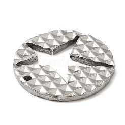 変色しない304ステンレススチールペンダント  スターチャーム付きフラットラウンド  ステンレス鋼色  27x2mm  穴：1.6mm&nbsp;STAS-A086-01P