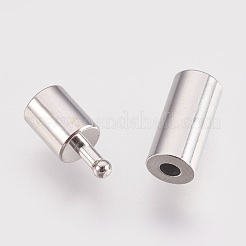 真鍮製バヨネット留め金  プラチナ  17x5mm  穴：4mm&nbsp;X-KK-P149-08C