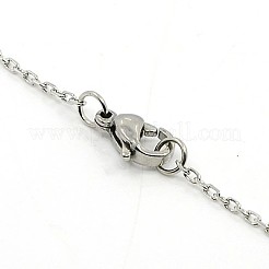 Non-Tarnish 304 Stainless Steel Cable Chain Necklaces&nbsp;NJEW-H433-1mm-03P