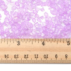 光る砕いたガラス工芸品  不規則なガラスチップ  diyの花瓶フィラー庭の装飾用  ミディアム蘭  4.5~11.5x1.5~3x2.5mm&nbsp;GLAA-F124-C02