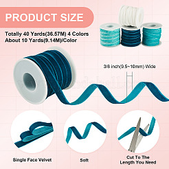 40 Yards 4 Colors Single Face Velvet Ribbon&nbsp;SRIB-TA0001-33B