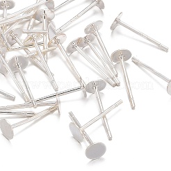 925スターリングシルバー製スタッドピアスパーツ  スタンプ925個付き  銀  11.3x4mm  ピン：0.8mm&nbsp;X-STER-T002-200S