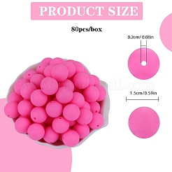 80Pcs Round Silicone Focal Beads&nbsp;SIL-SZ0001-24-34