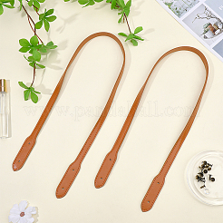 合成皮革バッグストラップ2個  リベットで  バッグ交換用アクセサリー用  チョコレート  72x1.3x0.3cm&nbsp;PURS-CL0001-08A