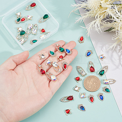 40Pcs 10 Style Alloy Rhinestone Cabochons&nbsp;ALRI-GA0001-01