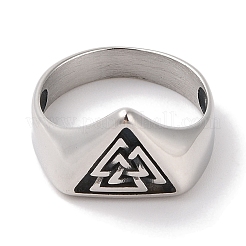 Viking 304 Stainless Steel Valknut Rings&nbsp;RJEW-U005-17F-AS