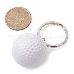 ABS プラスチックスポーツボールテーマペンダントキーホルダー  鉄のスプリットキーリング付き  ゴルフ  6.25cm  ペンダント：36x32x32mm&nbsp;KEYC-JKC00659-03