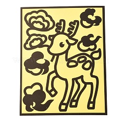 長方形のスポットカラーステッカー  漫画パズルレーザーステッカーおもちゃ  子供のための魔法のステッカーカラフルな創造的なステッカー  鹿の模様  18x14x0.04cm&nbsp;DIY-A009-11H