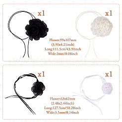 4Pcs 4 Styles Cloth & Polyester Flower Collar Choker Necklaces Set for Women Bride Wedding Party&nbsp;AJEW-TA0001-27