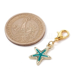 ヒトデ合金エナメルペンダント装飾  亜鉛合金カニカン付き  ミックスカラー  32mm&nbsp;HJEW-JM01633