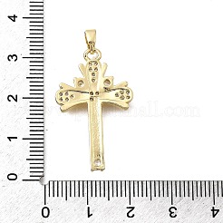 Brass Micro Pave Cubic Zirconia Pendants&nbsp;KK-P336-08G