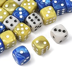 30 個 3 色不透明アクリルビーズ  サイコロ  穴なし/ドリルなし  ミックスカラー  15.5x15.5x15.5mm  10個/カラー&nbsp;MACR-FS0002-30