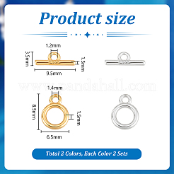 4 Sets 2 Style Sterling Silver Toggle Clasps&nbsp;STER-PH0003-87