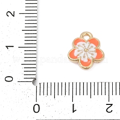 合金エナメルチャーム  花のチャーム  オレンジ  12x10x3.5mm  穴：1.5mm&nbsp;FIND-Z070-05G-03