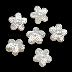 Abs模造パールビーズ  花  11x10.5x6mm  穴：1.5mm&nbsp;OACR-K001-21