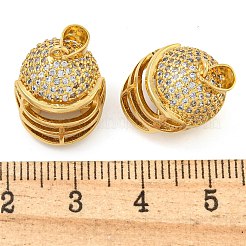 Rack Plating Brass Micro Pave Cubic Zirconia Pendants&nbsp;KK-Z063-49G-01