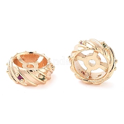Brass Micro Pave Clear Cubic Zirconia Beads&nbsp;KK-U028-22G