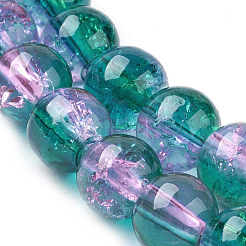 Spray Painted Crackle Glass Beads Strands&nbsp;CCG-Q002-6mm-06