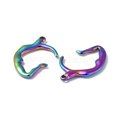 イオンプレーティング（IP）304ステンレスペンダント  虹色  31x21x3mm  穴：1.6mm&nbsp;STAS-C066-28M