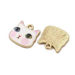 合金エナメルチャーム  カドミウムフリー＆ニッケルフリー＆鉛フリー  ゴールドカラー  猫の頭のチャーム  ミックスカラー  17x17x2mm  穴：2mm&nbsp;ENAM-V002-04G