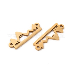 201ステンレススチールコネクタチャーム  空洞の山のリンク  ゴールドカラー  21.5x8x1mm  穴：1.4mm&nbsp;STAS-K251-076G