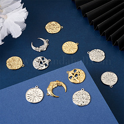 16Pcs 8 Style Rack Plating 304 Stainless Steel Pendants&nbsp;STAS-BY0001-13
