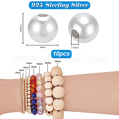 10Pcs 925 Sterling Silver Beads&nbsp;STER-PH0004-57