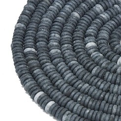 Frosted Natural Black Agate Beads Strands&nbsp;G-K389-C45-01