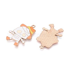 ハロウィンテーマアロイエナメルペンダント  ゴールドカラー  スカル  34x23x1mm  穴：1.8mm&nbsp;ENAM-T022-54G-10