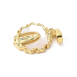 Brass Pave Natural White Shell Religion Pendants&nbsp;KK-S522-23G-A