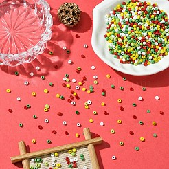 50G 5 Colors Christmas Theme Silver Lined Glass Seed Beads&nbsp;SEED-YW0002-62A