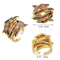 Hug Hand Fingers Cubic Zirconia Cuff Ring&nbsp;X1-RJEW-T016-35G-01