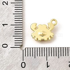 合金ラインストーンペンダント  海の生き物のチャーム  カニ  9x11.5x3.4mm  穴：1.4mm&nbsp;PALLOY-D330-02G-01A