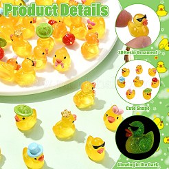 40Pcs 8 Styles Resin Duck Miniature Model&nbsp;AJEW-CJ0001-82