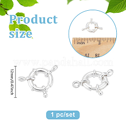 1Pc 925 Sterling Silver Large Spring Ring Clasps&nbsp;STER-NB0001-12B