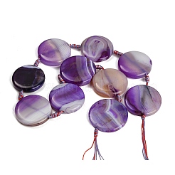 Natural Banded Agate Coin Beads Strands&nbsp;GG-CBAE0EB-06A