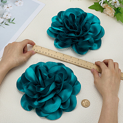 2Pcs Polyester Flower Iron Pins&nbsp;JEWB-FG0001-42A