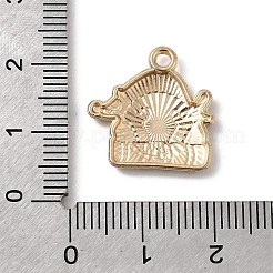 クリスマス合金エナメルペンダント  ゴールドカラー  帽子  18x18x2.5mm  穴：1.8mm&nbsp;FIND-H055-17B-G02
