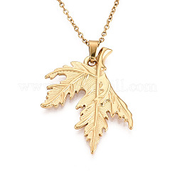 304 Stainless Steel Pendant Necklaces&nbsp;NJEW-T018-22G