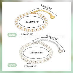 4Pcs 2 Colors Round Resin Imitation Pearl Anti-Loose High Heel Shoelaces&nbsp;AJEW-PH0011-56A