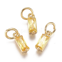 Brass Micro Pave Cubic Zirconia Charms&nbsp;ZIRC-F111-03G