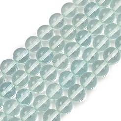 ウォーターメロンストーンガラスビーズ連売り  ラウンド  アクアマリン  8mm  穴：0.8mm  約50個/連  15.63''（39.7センチメートル）&nbsp;G-F792-C16-06