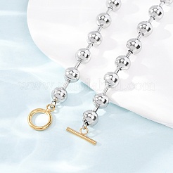 201 Stainless Steel Ball Chain Necklaces with Golden Tone OT Clasps&nbsp;SA-CBAD3BB-05P