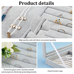 Rectangle Velvet Jewelry Presentation Boxes&nbsp;VBOX-WH0014-02