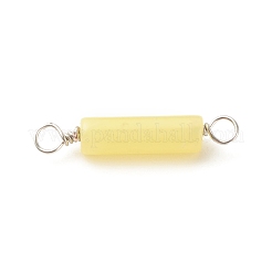 Natural Lemon Jade Connector Charms&nbsp;PALLOY-JF01574-02
