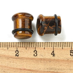 天然タイガーアイ耳ゲージフレッシュトンネルプラグ  13.5x12mm&nbsp;EJEW-P293-03A