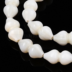 天然淡水シェルビーズ連売り  ひょうたん形  貝殻色  8.5~10.5x4.5~5.5mm  穴：0.8mm  約37個/連  14.37~14.76インチ（36.5~37.5cm）&nbsp;SHEL-N036-02