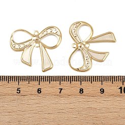 真鍮製コネクタチャーム  カドミウムフリー＆鉛フリー  ちょう結びのリンク  24KGP本金メッキ  23x25.5x1.5mm  穴：1.4mm&nbsp;KK-P310-20G